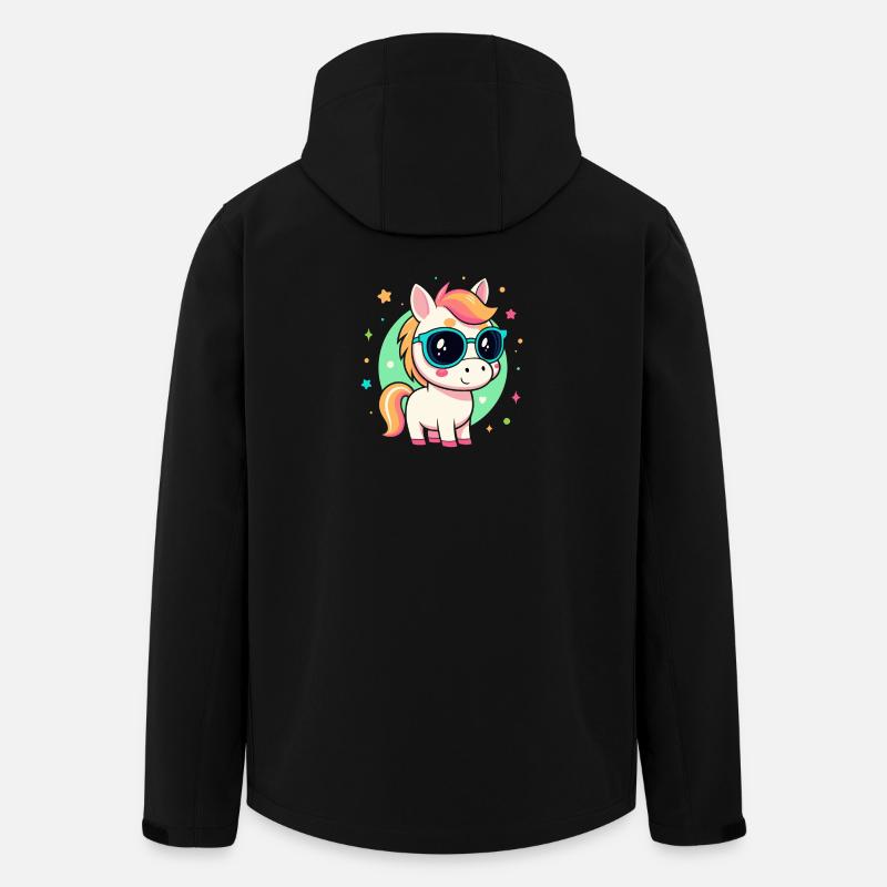 Regenbogenpony mit Brille - Recycelte Männer Softshell-Jacke von Stanley/Stella - Schwarz