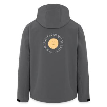 Can You Repeat About The Stuff Funny Art - Men’s Recycled Softshell Jacket by Stanley/Stella - anthracite - Back - AI Model Male 185 light (185cm)