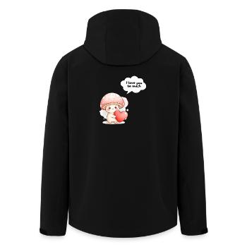Süßes Pilzliebesdesign Ich liebe dich - Recycelte Männer Softshell-Jacke von Stanley/Stella - Schwarz - Hinten - AI Model Male 185 light (185cm)