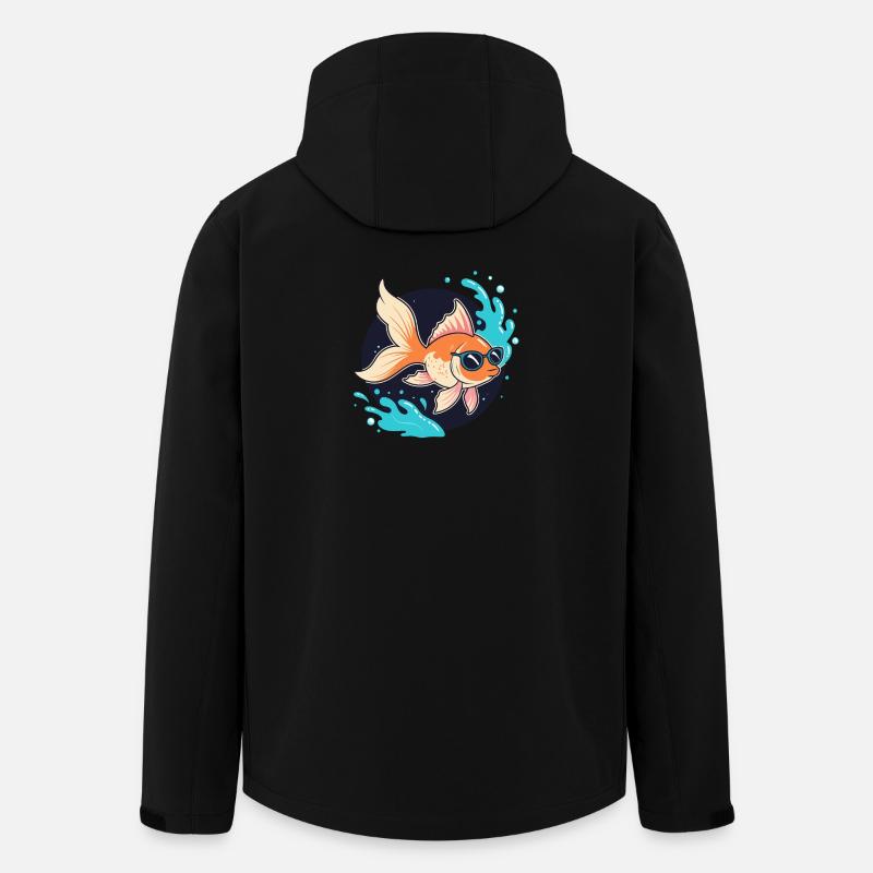 Poisson doré rétro lunettes - Veste softshell homme en polyester recyclé Stanley/Stella - noir