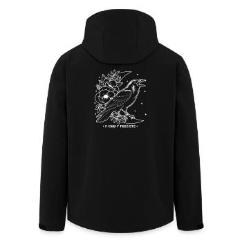 Antifa Crow F-Caw-F Fascists Statement - Men’s Recycled Softshell Jacket by Stanley/Stella - black - Back - AI Model Male 185 light (185cm)