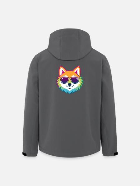 Regenbogenfuchs-Brille - Recycelte Männer Softshell-Jacke von Stanley/Stella - Schwarz