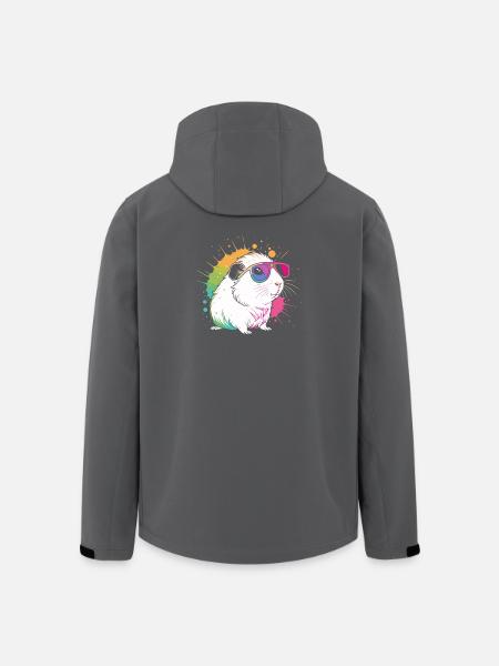 Hamster Pop Art Bunte Brille - Recycelte Männer Softshell-Jacke von Stanley/Stella - Schwarz
