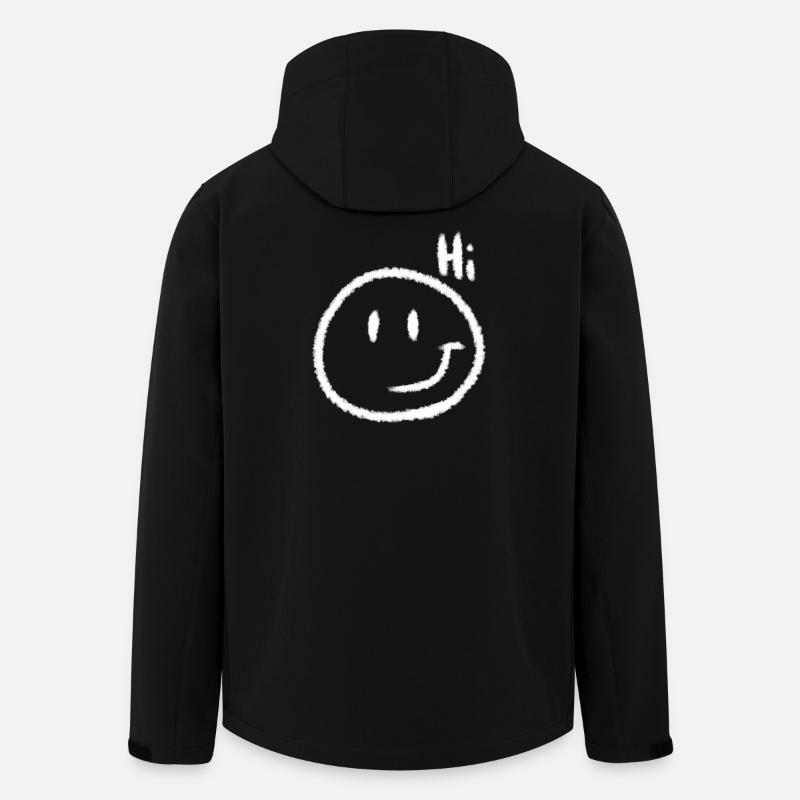 Hi Smile & Text | Chalk look - Men’s Recycled Softshell Jacket by Stanley/Stella - black