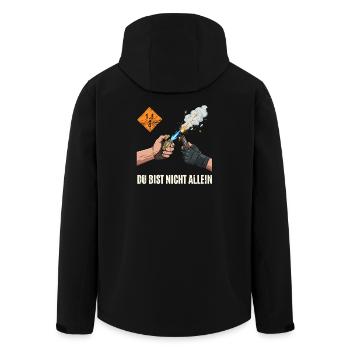 Pyro Bruder - Recycelte Männer Softshell-Jacke von Stanley/Stella - Schwarz - Hinten - AI Model Male 185 light (185cm)