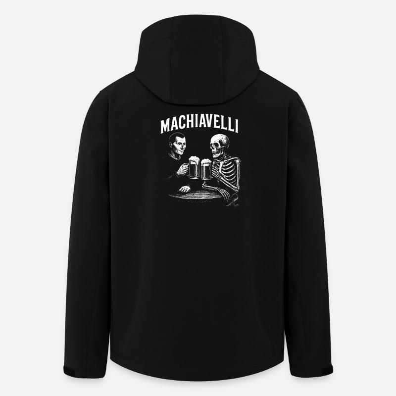 Machiavelli drinking beer with Skeleton - Men’s Recycled Softshell Jacket by Stanley/Stella - black