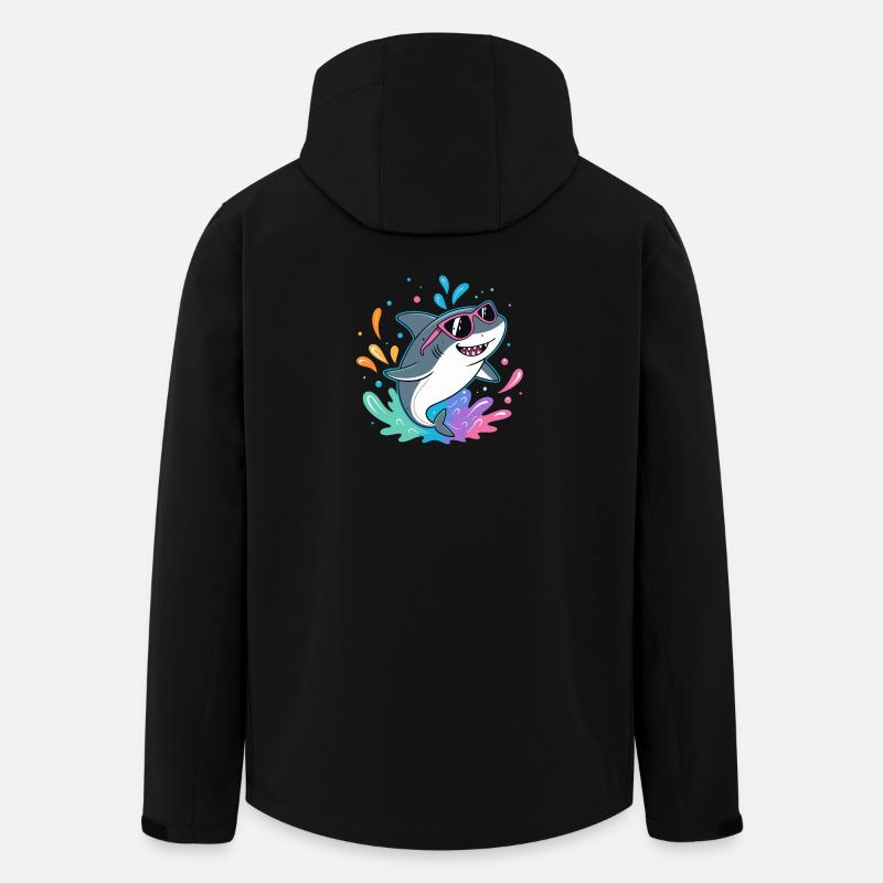 Shark Fun Bunter Surfer - Recycelte Männer Softshell-Jacke von Stanley/Stella - Schwarz