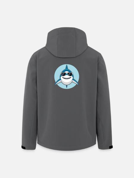 Cooler Hai mit Sonnenbrille - Recycelte Männer Softshell-Jacke von Stanley/Stella - Schwarz