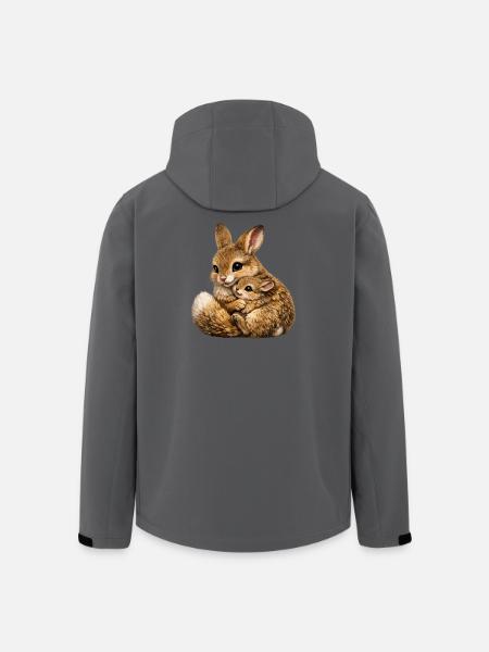 Hare hug mother and cub - Men’s Recycled Softshell Jacket by Stanley/Stella - black