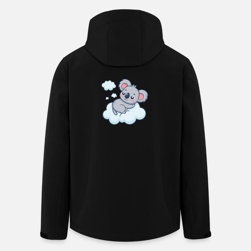 Schläfrige Koala-Wolke - Recycelte Männer Softshell-Jacke von Stanley/Stella - Schwarz
