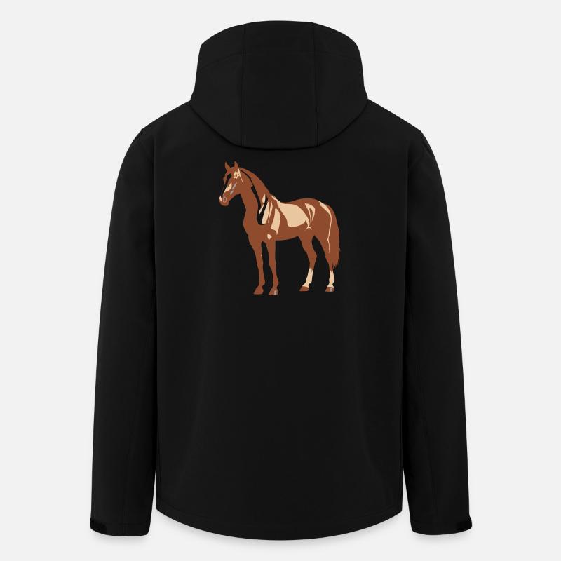 Pferd Design - Recycelte Männer Softshell-Jacke von Stanley/Stella - Schwarz