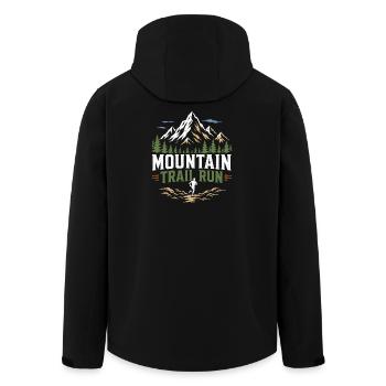 Mountain Trail Run - Recycelte Männer Softshell-Jacke von Stanley/Stella - Schwarz - Hinten - AI Model Male 185 light (185cm)