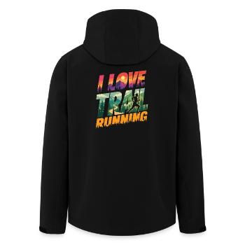 Ich liebe Trailrunning - Recycelte Männer Softshell-Jacke von Stanley/Stella - Schwarz - Hinten - AI Model Male 185 light (185cm)