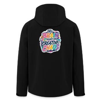 Mein Gehirn läuft von kreativem Chaos - Recycelte Männer Softshell-Jacke von Stanley/Stella - Schwarz - Hinten - AI Model Male 185 light (185cm)