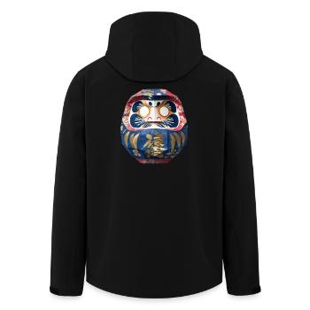 Colorful Daruma with Floral Origami Daruma - Men’s Recycled Softshell Jacket by Stanley/Stella - black - Back - AI Model Male 185 light (185cm)