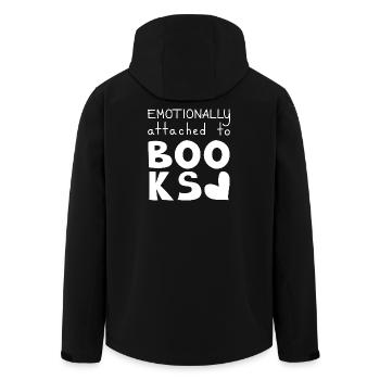 Emotionally Attached To Books, White - Men’s Recycled Softshell Jacket by Stanley/Stella - black - Back - AI Model Male 185 light (185cm)