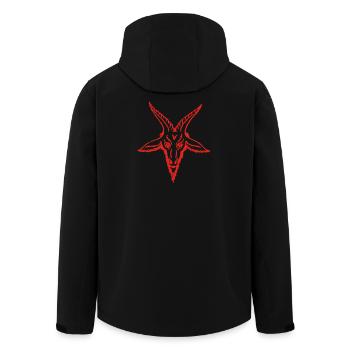 satan - Men’s Recycled Softshell Jacket by Stanley/Stella - black - Back - AI Model Male 185 light (185cm)
