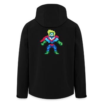 Pixel Art Superheld – Männlicher Held - Recycelte Männer Softshell-Jacke von Stanley/Stella - Schwarz - Hinten - AI Model Male 185 light (185cm)