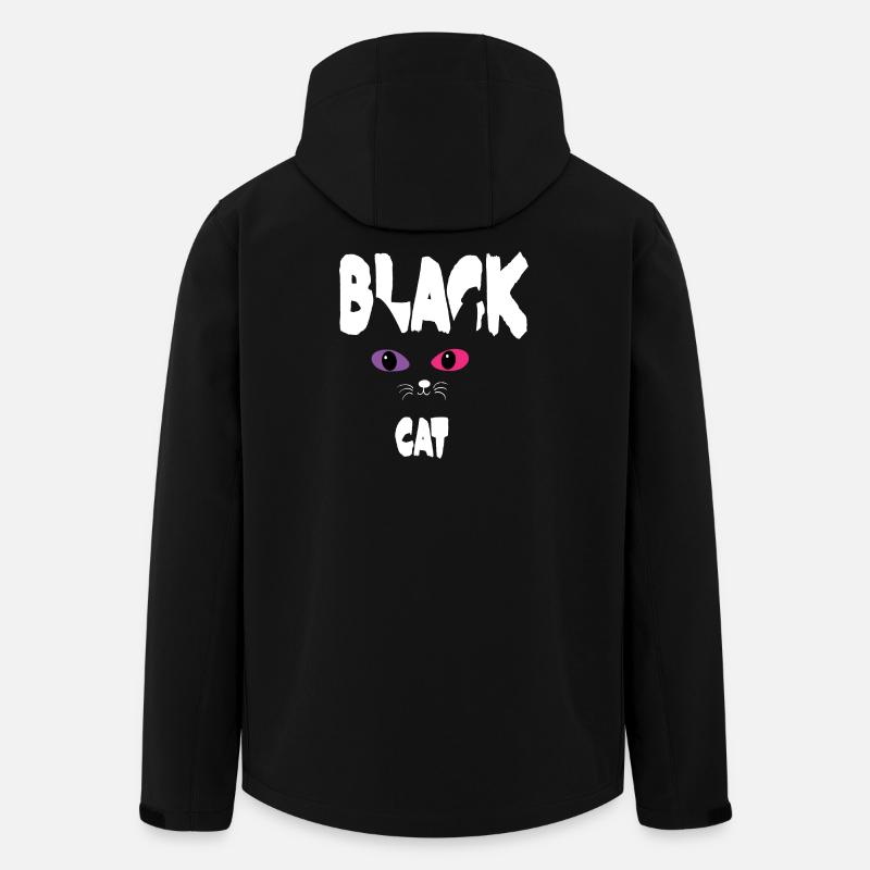 Black White Cat - Men’s Recycled Softshell Jacket by Stanley/Stella - black