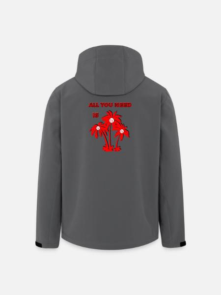 Vivid Valentine's Day Palm Tree Illustration - Men’s Recycled Softshell Jacket by Stanley/Stella - black