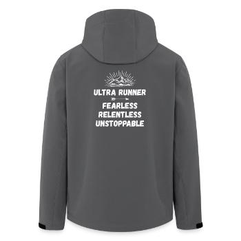 Ultra Runnner - Furchtlos. Unerbittlich. Unaufhaltsam. - Recycelte Männer Softshell-Jacke von Stanley/Stella - Anthrazit - Hinten - AI Model Male 185 light (185cm)