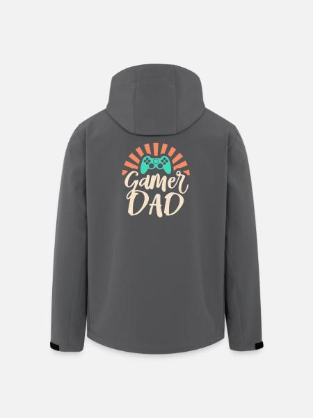 Cadeau Unique: 'Gamer Dad' pour Papa - Veste softshell homme en polyester recyclé Stanley/Stella - noir