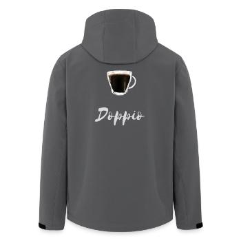 Doppio Espresso Coffee Barista Cafe Shirt - Men’s Recycled Softshell Jacket by Stanley/Stella - anthracite - Back - AI Model Male 185 light (185cm)