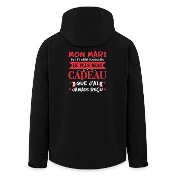 Mon mari est et sera toujours le plus beau cadeau - Veste softshell homme en polyester recyclé Stanley/Stella - noir - Dos - AI Model Male 185 light (185cm)