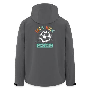 Fußball Team EM lustige Sprüche bunte Farben icon - Recycelte Männer Softshell-Jacke von Stanley/Stella - Anthrazit - Hinten - AI Model Male 185 light (185cm)