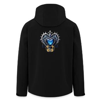 Wonderful Noble Gothic Heart in Blue Colors - Men’s Recycled Softshell Jacket by Stanley/Stella - black - Back - AI Model Male 185 light (185cm)