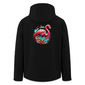 Flamingo - Recycelte Männer Softshell-Jacke von Stanley/Stella - Schwarz - Hinten - AI Model Male 185 light (185cm)
