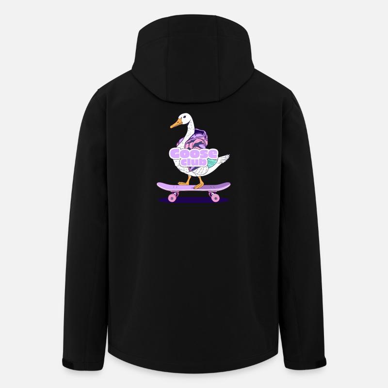 Skurriles Gänse-Skateboard-Design - Recycelte Männer Softshell-Jacke von Stanley/Stella - Schwarz