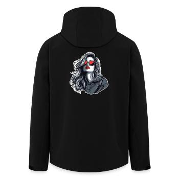 Graue Glamour Hoodie-Girl - Recycelte Männer Softshell-Jacke von Stanley/Stella - Schwarz - Hinten - AI Model Male 185 light (185cm)