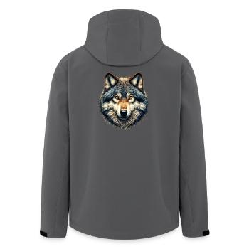 Wolf - Recycelte Männer Softshell-Jacke von Stanley/Stella - Schwarz - Hinten - AI Model Male 185 light (185cm)