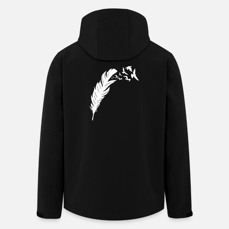 Feathered Freedom Bird Flight Design - Men’s Recycled Softshell Jacket by Stanley/Stella - black