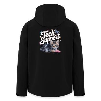 Support technique amusant, chat mignon, informatique ironique - Veste softshell homme en polyester recyclé Stanley/Stella - noir - Dos - AI Model Male 185 light (185cm)