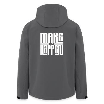 Expression of Joy in Linear Typography - Men’s Recycled Softshell Jacket by Stanley/Stella - anthracite - Back - AI Model Male 185 light (185cm)