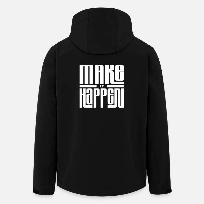 Expression of Joy in Linear Typography - Men’s Recycled Softshell Jacket by Stanley/Stella - black