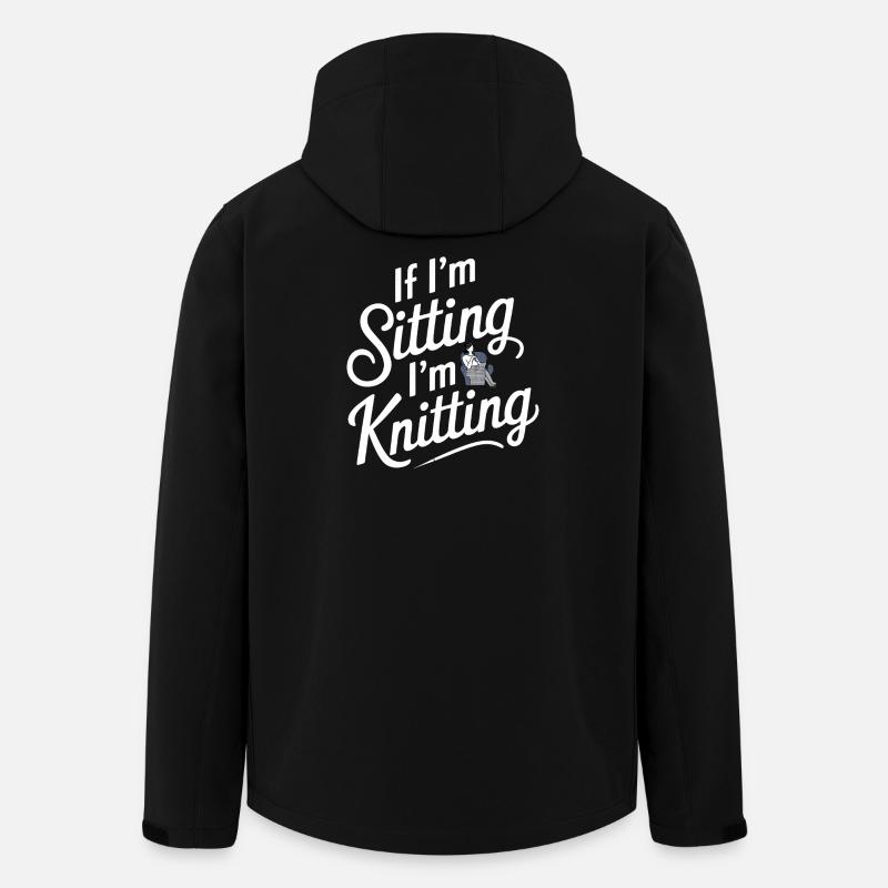 If I'm Sitting I'm Knitting - Men’s Recycled Softshell Jacket by Stanley/Stella - black