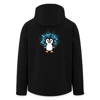 Pinguin mit Schneeflocke Cartoon - Recycelte Männer Softshell-Jacke von Stanley/Stella - Schwarz - Hinten - AI Model Male 185 light (185cm)