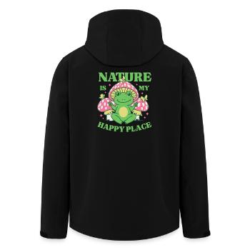 Nature Is My Happy Place - Men’s Recycled Softshell Jacket by Stanley/Stella - black - Back - AI Model Male 185 light (185cm)