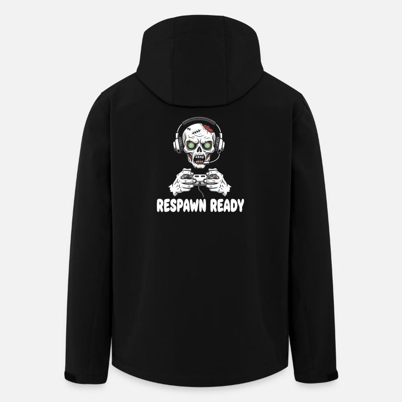 Respawn Ready Zombie Skull Gaming - Recycelte Männer Softshell-Jacke von Stanley/Stella - Schwarz