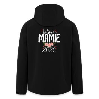 Future Mamie 2026 Annonce Grossesse Grand Mère - Veste softshell homme en polyester recyclé Stanley/Stella - noir - Dos - AI Model Male 185 light (185cm)