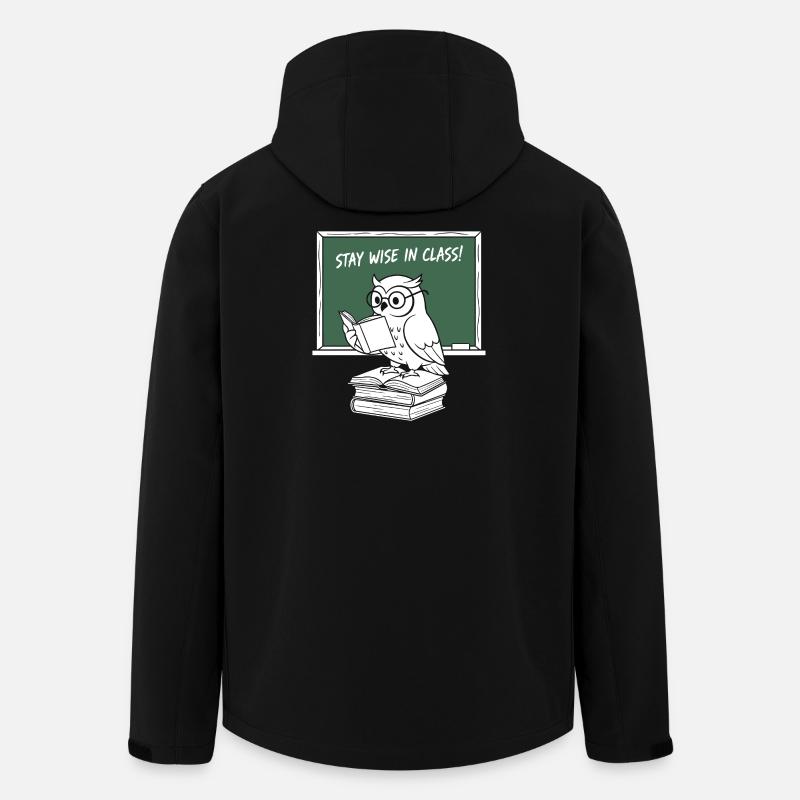 Wise owl reading in class - Men’s Recycled Softshell Jacket by Stanley/Stella - black
