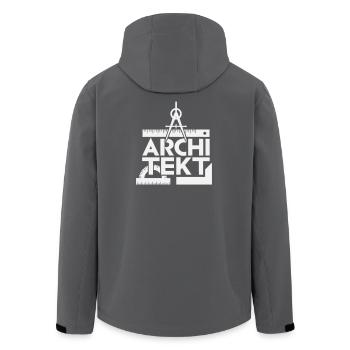 Architektur Entwurf Raster Symbolik - Recycelte Männer Softshell-Jacke von Stanley/Stella - Anthrazit - Hinten - AI Model Male 185 light (185cm)