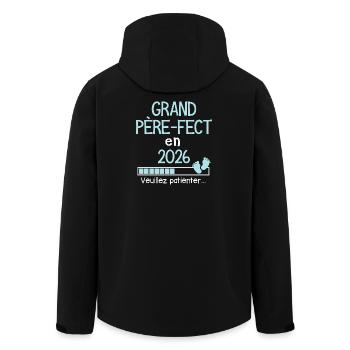 Grand Père-fect en 2026 Cadeau futur grand-père - Veste softshell homme en polyester recyclé Stanley/Stella - noir - Dos - AI Model Male 185 light (185cm)