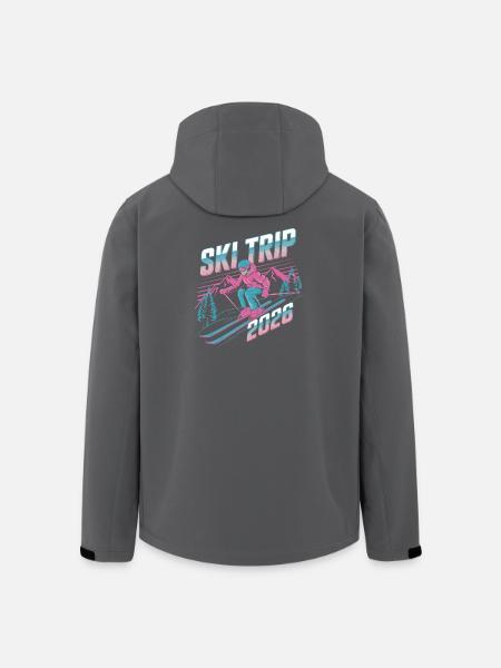 Ski Travel 2026 Neon Retro - Men’s Recycled Softshell Jacket by Stanley/Stella - black
