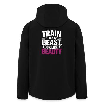 Train like a beast, look like a beauty - Men’s Recycled Softshell Jacket by Stanley/Stella - black - Back - AI Model Male 185 light (185cm)