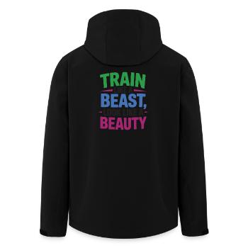Train like a beast, look like a beauty - Men’s Recycled Softshell Jacket by Stanley/Stella - black - Back - AI Model Male 185 light (185cm)
