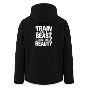 Train like a beast, look like a beauty - Men’s Recycled Softshell Jacket by Stanley/Stella - black - Back - AI Model Male 185 light (185cm)
